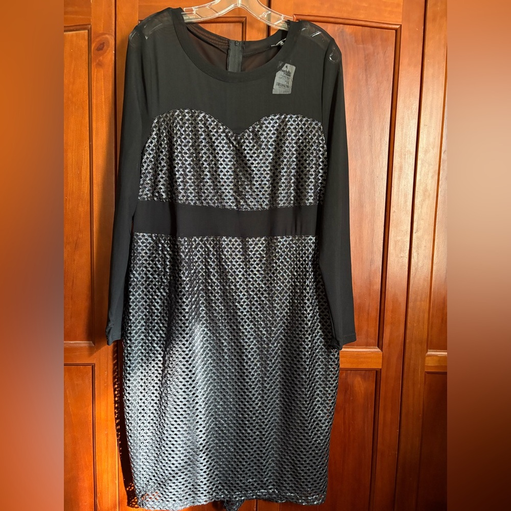 Charlotte Russe Black Long Sleeve Mesh Dress